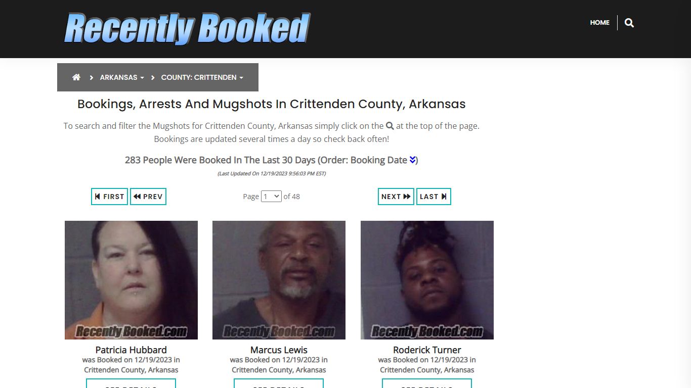 Bookings, Arrests and Mugshots in Crittenden County, Arkansas